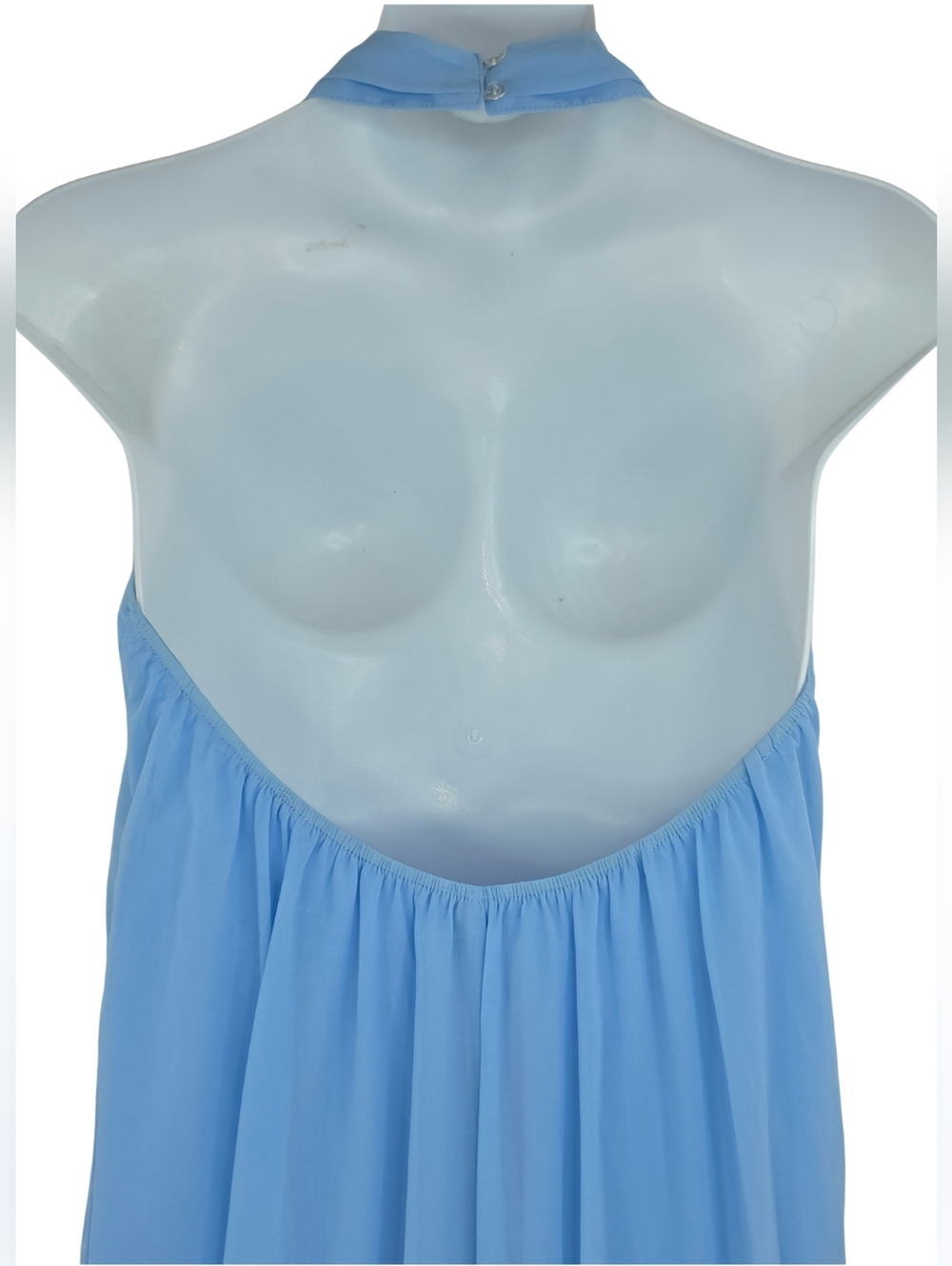 Halter Neck Wide-Leg XL Jumpsuit Dusty Blue 3522-AG - Picture 5 of 12